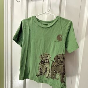 Carhartt Kids Green T-Shirt with Dog Design